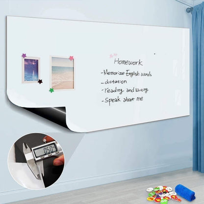 The Productivity Powerhouse | Whiteboard Peel & Stick Wallpaper for Wall, Dry Erase Board Sticker for Wall, Self Adhesive Whiteboard Paper, Self Stick Removable Homeworking Office Home (24 x 144 inch, White)