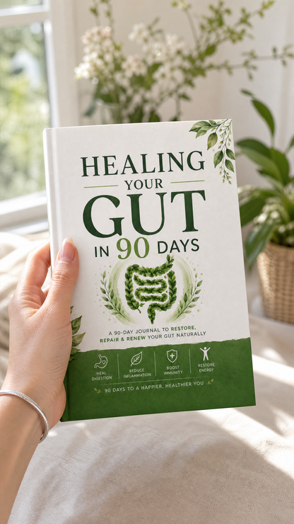 Heal Your Gut in the Next 90 Days — Gut Health Journal & Book | Track Bloating, Acidity, Gas & Find Your Trigger Foods