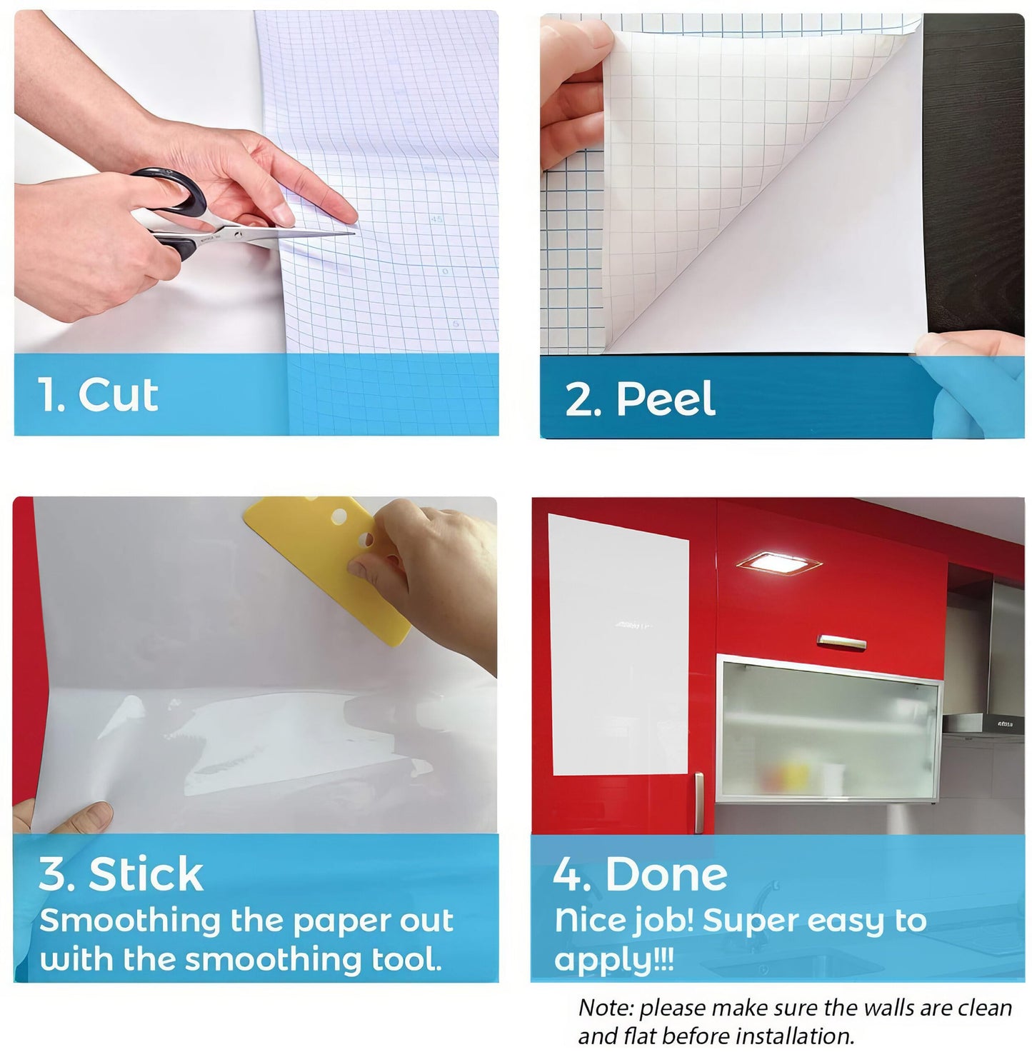 The Productivity Powerhouse | Whiteboard Peel & Stick Wallpaper for Wall, Dry Erase Board Sticker for Wall, Self Adhesive Whiteboard Paper, Self Stick Removable Homeworking Office Home (24 x 144 inch, White)